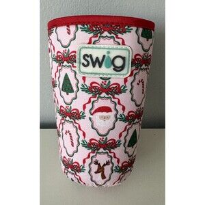 Swig Life Christmas Cameos Insulated Iced Cup Coolie W/ Handle Strap 22-28 Oz